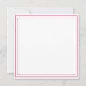 Custom Monogram Pink Border Stationery  Mitteilungskarte (Rückseite)