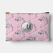 Custom Monogram Pink Golf Ball and Carts Zubehörtasche (Vorderseite)