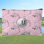 Custom Monogram Pink Golf Ball and Carts Zubehörtasche