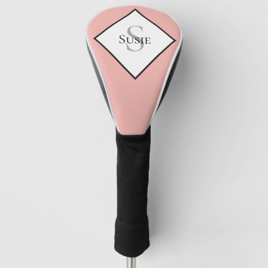 Custom Monogram Pink Golf Head Cover Headcover (Vorderseite)