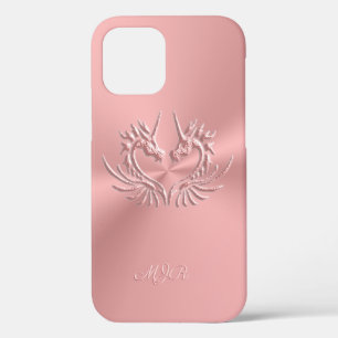 Custom Monogram, Pink, Scaly Dragon Heart Case Mat