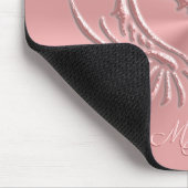 Custom Monogram, Pink Scaly Dragon Heart Mousepad (Ecke)