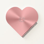 Custom Monogram, Pink, Scaly Dragon Heart Notizblock (Rückseite)