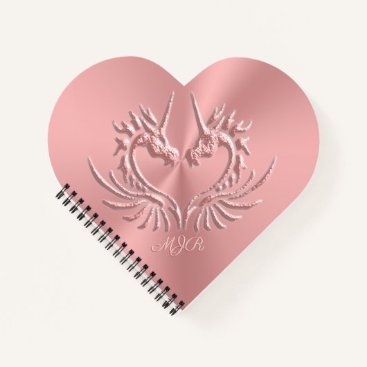 Custom Monogram, Pink, Scaly Dragon Heart Notizblock (Vorderseite)
