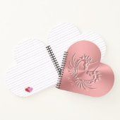 Custom Monogram, Pink, Scaly Dragon Heart Notizblock (Innenseite)