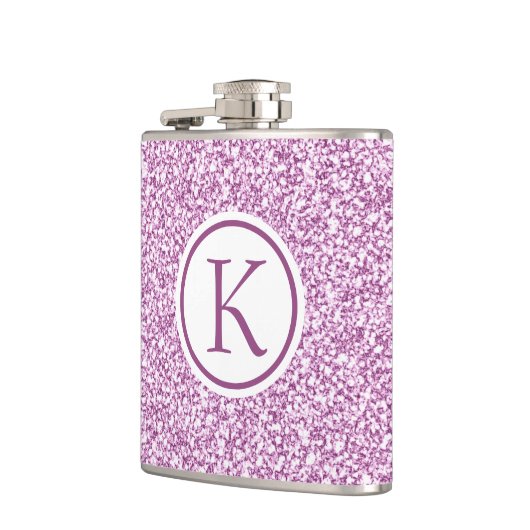 Custom Monogram Pink Sparkask Flachmann (Links)