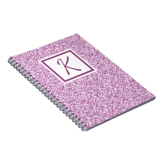 Custom Monogram Pink Sparkbook Notizblock (Rechte Seite)