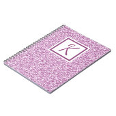 Custom Monogram Pink Sparkbook Notizblock (Linke Seite)