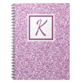 Custom Monogram Pink Sparkbook Notizblock (Vorderseite)