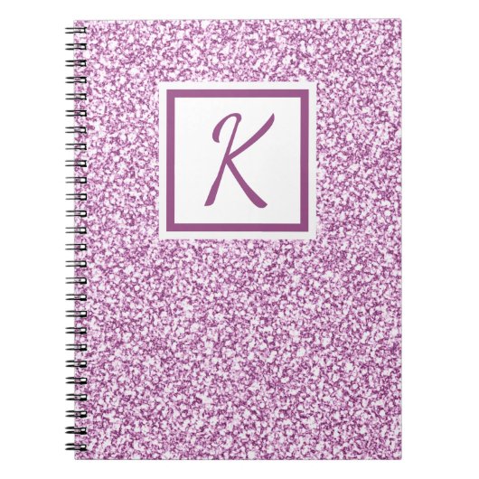 Custom Monogram Pink Sparkbook Notizblock (Vorderseite)