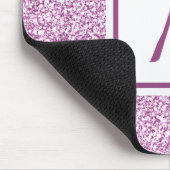 Custom Monogram Pink Sparkle Mousepad (Ecke)