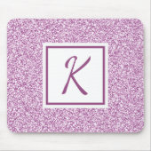 Custom Monogram Pink Sparkle Mousepad (Vorne)