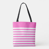 Custom Monogram Pink Stripes Tasche (Rückseite)