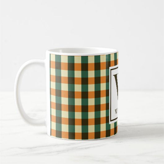 Custom Monogram Plaid Mug Gift for Women & Men Kaffeetasse (Links)