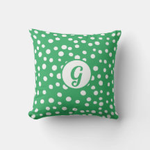 Custom Monogram Polka Dot x Green Accent
