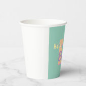 Custom monogram  – purple, blue & Peach  Pappbecher (Rechts)