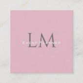 Custom Monogram QR Calling Card Pink Taupe Telefonnummerkarte (Vorderseite)
