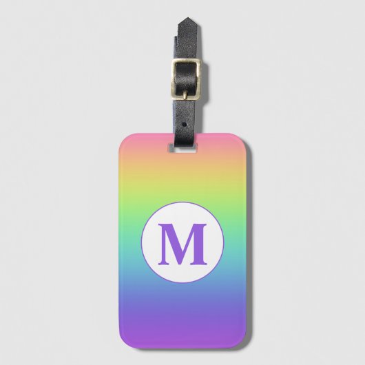 Custom Monogram Rainbow Gepäckanhänger (Vorderseite Vertikal)
