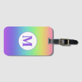 Custom Monogram Rainbow Gepäckanhänger (Vorderseite (Horizontal))