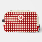 Custom Monogram Red Gingham Classic Waschbeutel (Vorderseite)