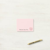 Custom Monogram Red Heart Pink Wedple Post-it Klebezettel (Auf Schreibtisch)