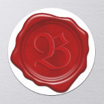 Custom Monogram Red Wax Siegel Runder Aufkleber<br><div class="desc">Custom Monogram Red Wax Siegel Stickers.</div>