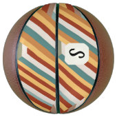 Custom Monogram Retro 70er Geometric Basketball (Vertikal)