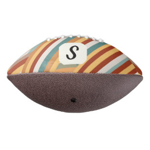 Custom Monogram Retro 70er Geometric Football