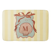 Custom Monogram Retro Coastell Seashell Badematte (Vorderseite)
