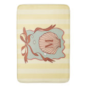 Custom Monogram Retro Coastell Seashell Badematte (Vorderseite Vertikal)