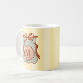 Custom Monogram Retro Coastell Seashell Kaffeetasse (Vorderseite Links)