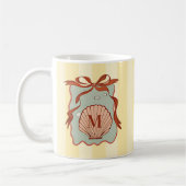 Custom Monogram Retro Coastell Seashell Kaffeetasse (Links)