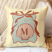 Custom Monogram Retro Coastell Seashell