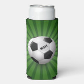 Custom Monogram Retro Soccer Ball Selters Dosenkühler (Seltzer Vorderseite)
