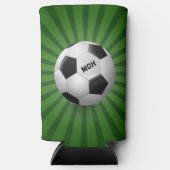 Custom Monogram Retro Soccer Ball Selters Dosenkühler (Vorderseite)