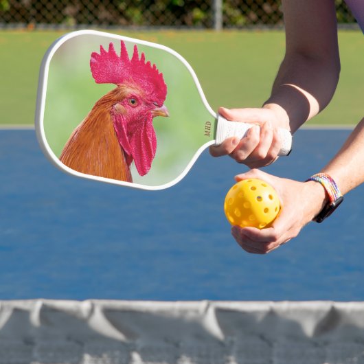 Custom Monogram Rooster Pickleball Schläger (InSitu)