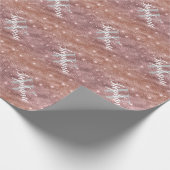 Custom Monogram Rose Gold Glitzer Geschenkpapier (Ecke)