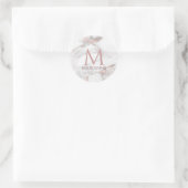 Custom Monogram Rose Gold Marble Moderne Elegant Runder Aufkleber (Tasche)