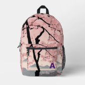 Custom Monogram Sakura Backpack Bedruckter Rucksack (Vorderseite)