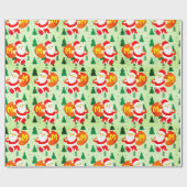 Custom Monogram Santa Claus, der Ihnen Geschenk gi Geschenkpapier (Flach)