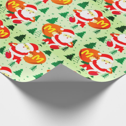 Custom Monogram Santa Claus, der Ihnen Geschenk gi Geschenkpapier (Ecke)