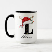 Custom Monogram Santa Claus Mug Gift for Friends Tasse (Links)