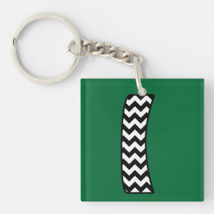 Custom Monogram Schlüsselanhänger: I: Black, White Schlüsselanhänger