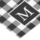 Custom Monogram Schwarz-weiß Buffalo Kariertes Mus Kurzer Tischläufer (Ecke)
