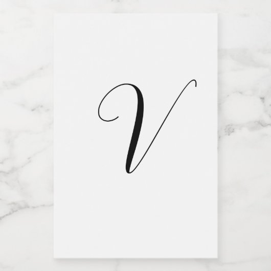 Custom monogram script initial lebensmitteletikett (Einzelnes Label)