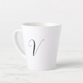 Custom monogram script initial milchtasse (Linke Ecke)