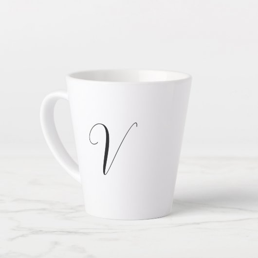 Custom monogram script initial milchtasse (Linke Ecke)