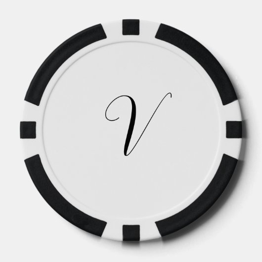 Custom monogram script initial pokerchips (Vorderseite)