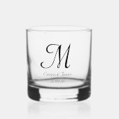Custom Monogram Script Name Wedding Party Whiskyglas (Vorderseite)