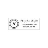 Custom Monogram | Script Typografy Rücksendeadress Permastempel (Design)